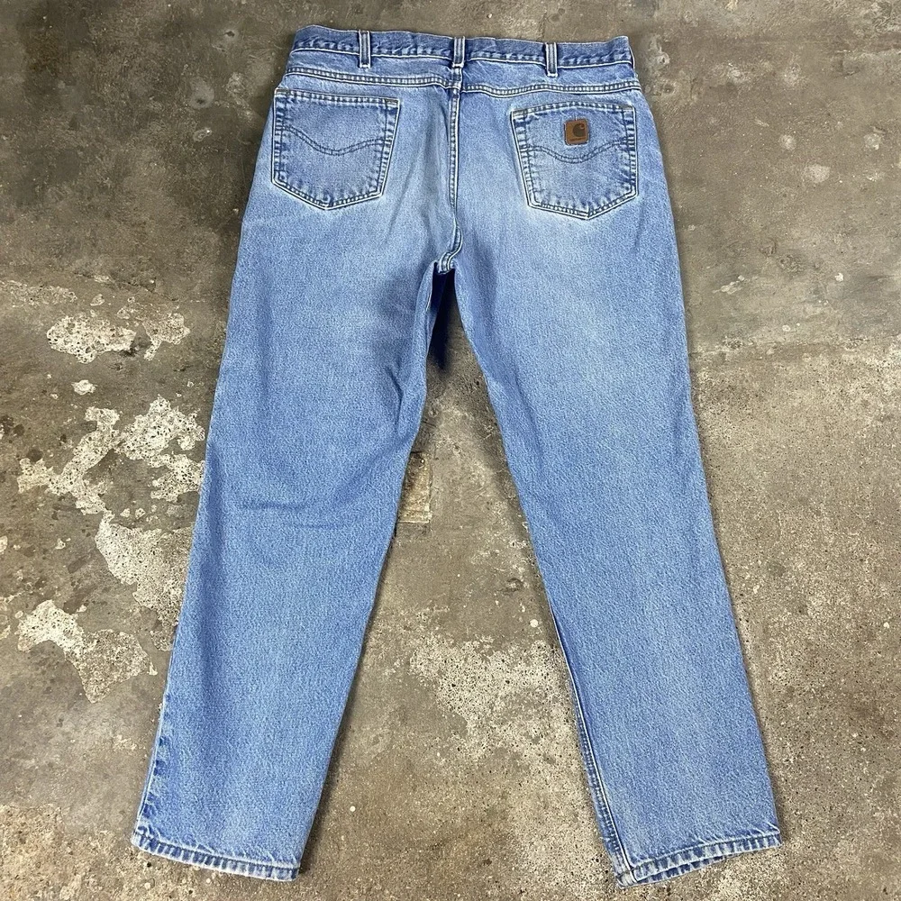 Vintage Carhartt Jeans Size 40x32 Blue Denim Light Wash Traditional Fit Workwear